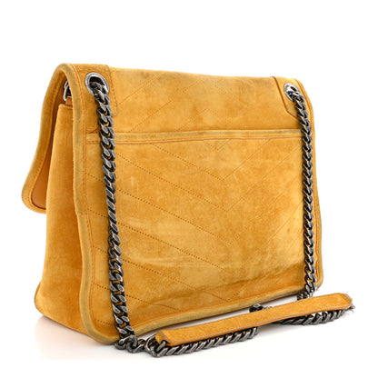Saint Laurent Suede Monogram Medium Niki Chain Satchel Cheddar 3 of 15