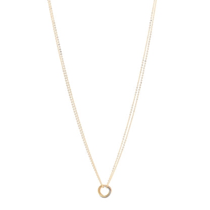Cartier 18K Pink Yellow White Gold Trinity Double Chain Pendant Necklace 1 of 5