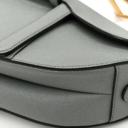 Christian Dior Grained Calfskin Saddle Bag Grey Stone 11 of 13