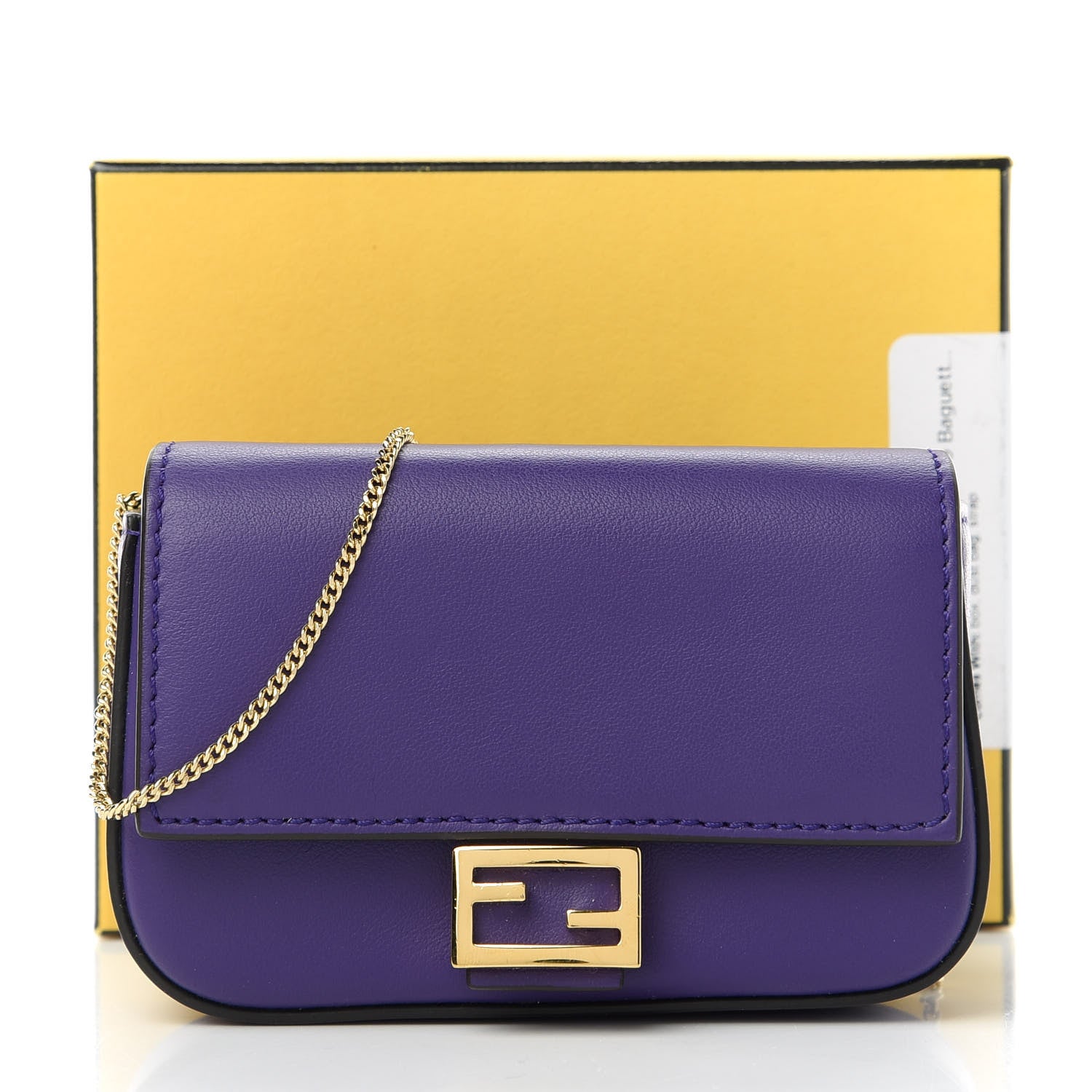 Fendi Vitello Century Opaco Nano Baguette Belt Charm Purple Rain 11 of 11