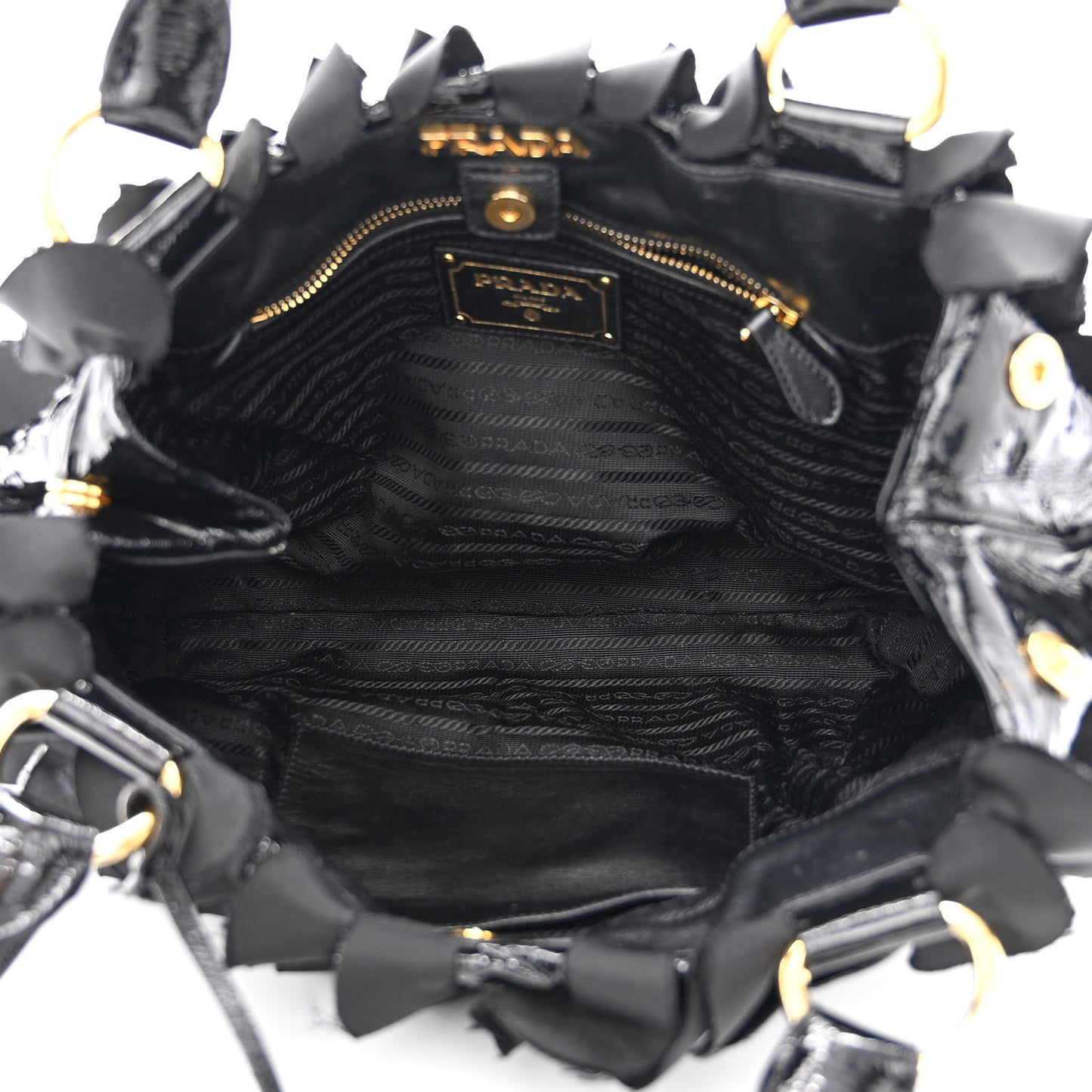 Nappa Ruffle Bag Black