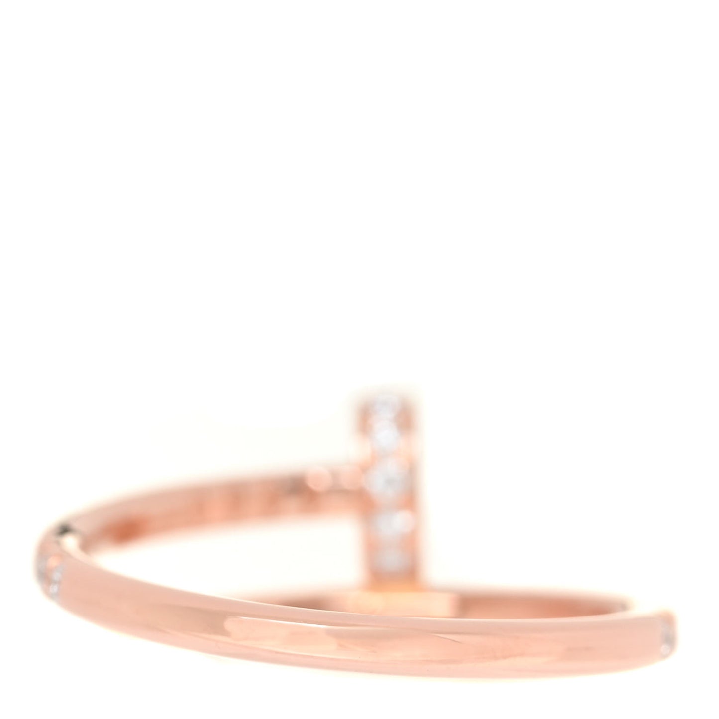 18K Pink Gold Diamond Juste Un Clou Paved Ring 48 4.5