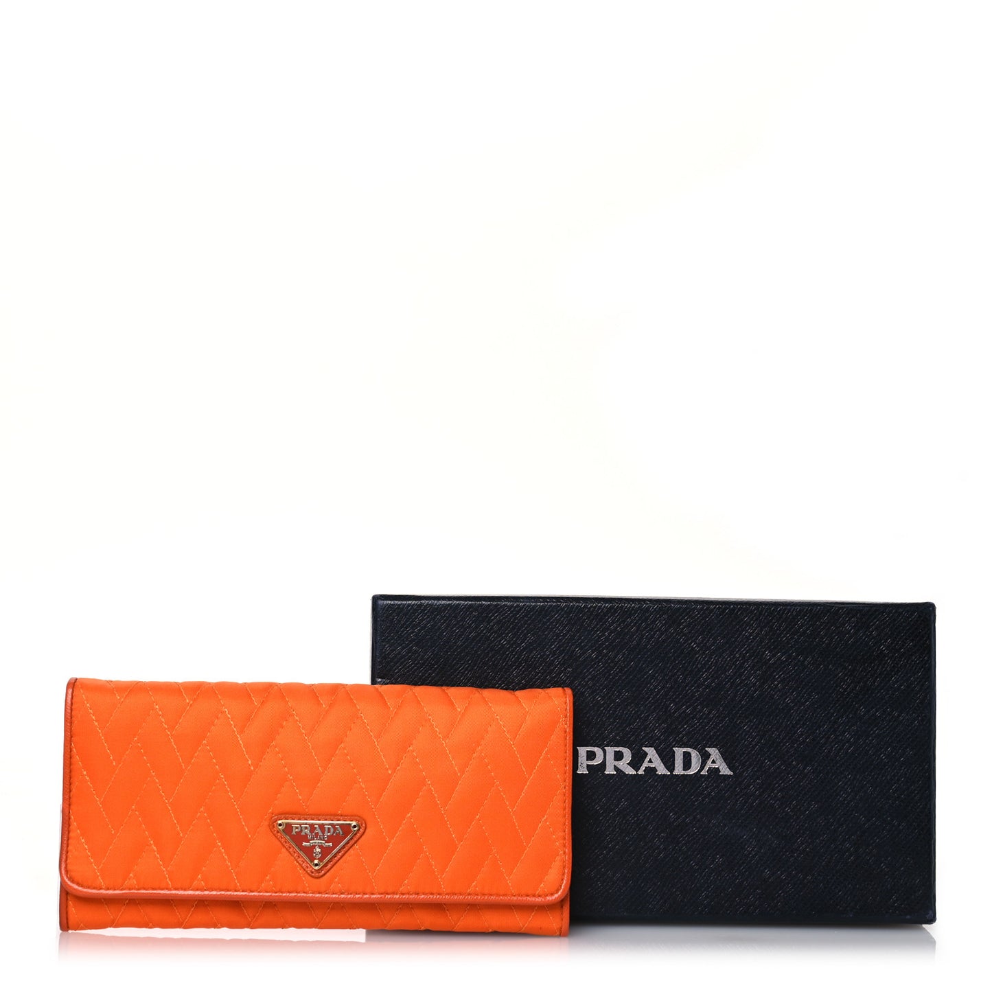 Tessuto Impuntu Triangle Continental Flap Wallet Orange