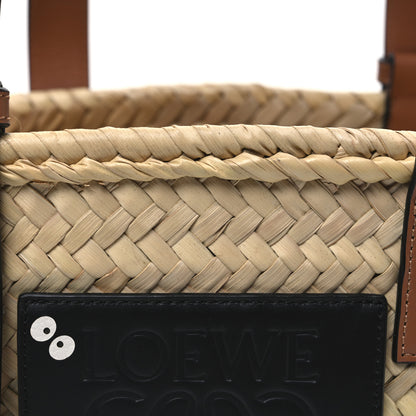 Loewe X MY NEIGHBOR TOTORO Raffia Small Dust Bunnies Basket Tote Bag Black Tan 8 of 10
