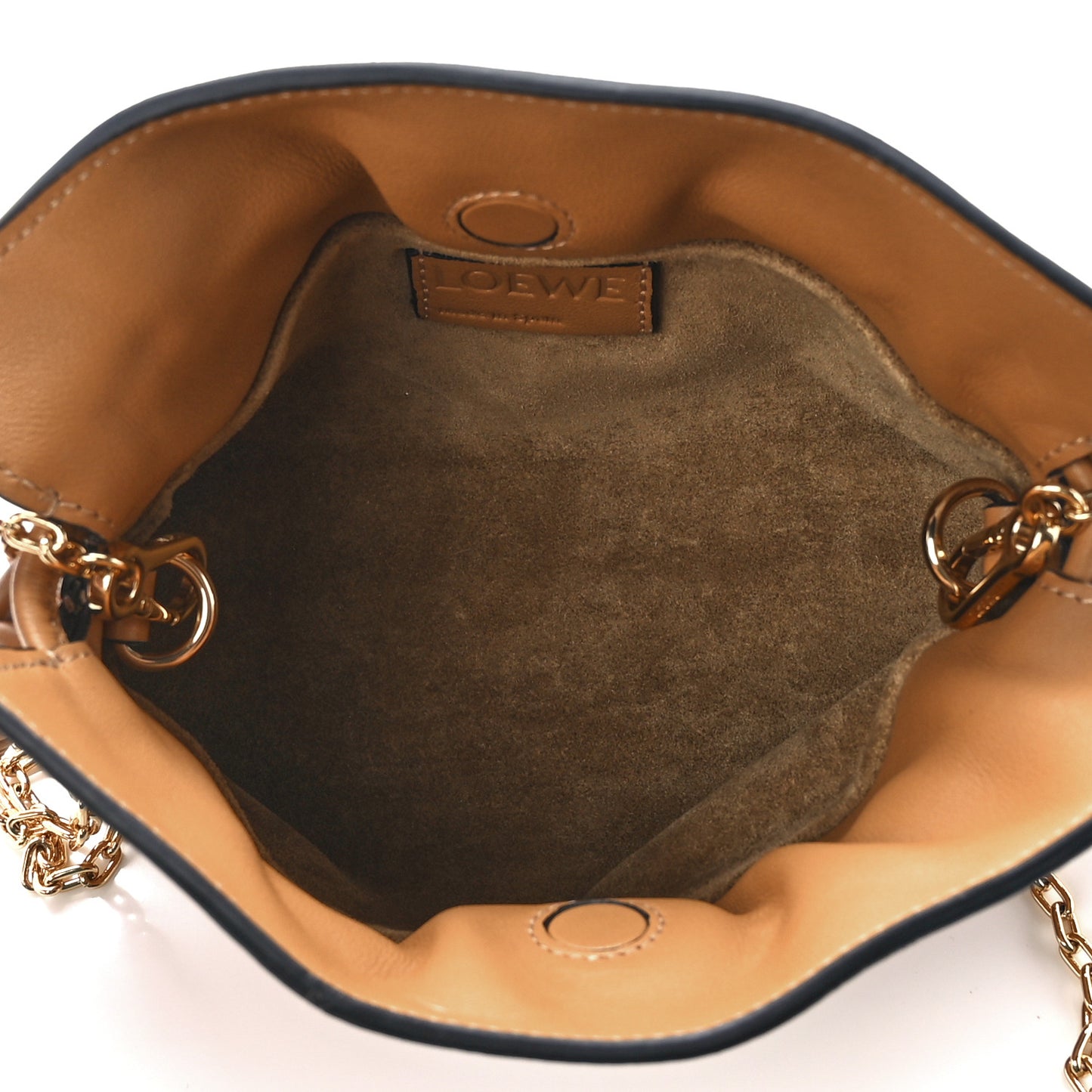 Calfskin Nano Flamenco Knot Clutch Warm Desert