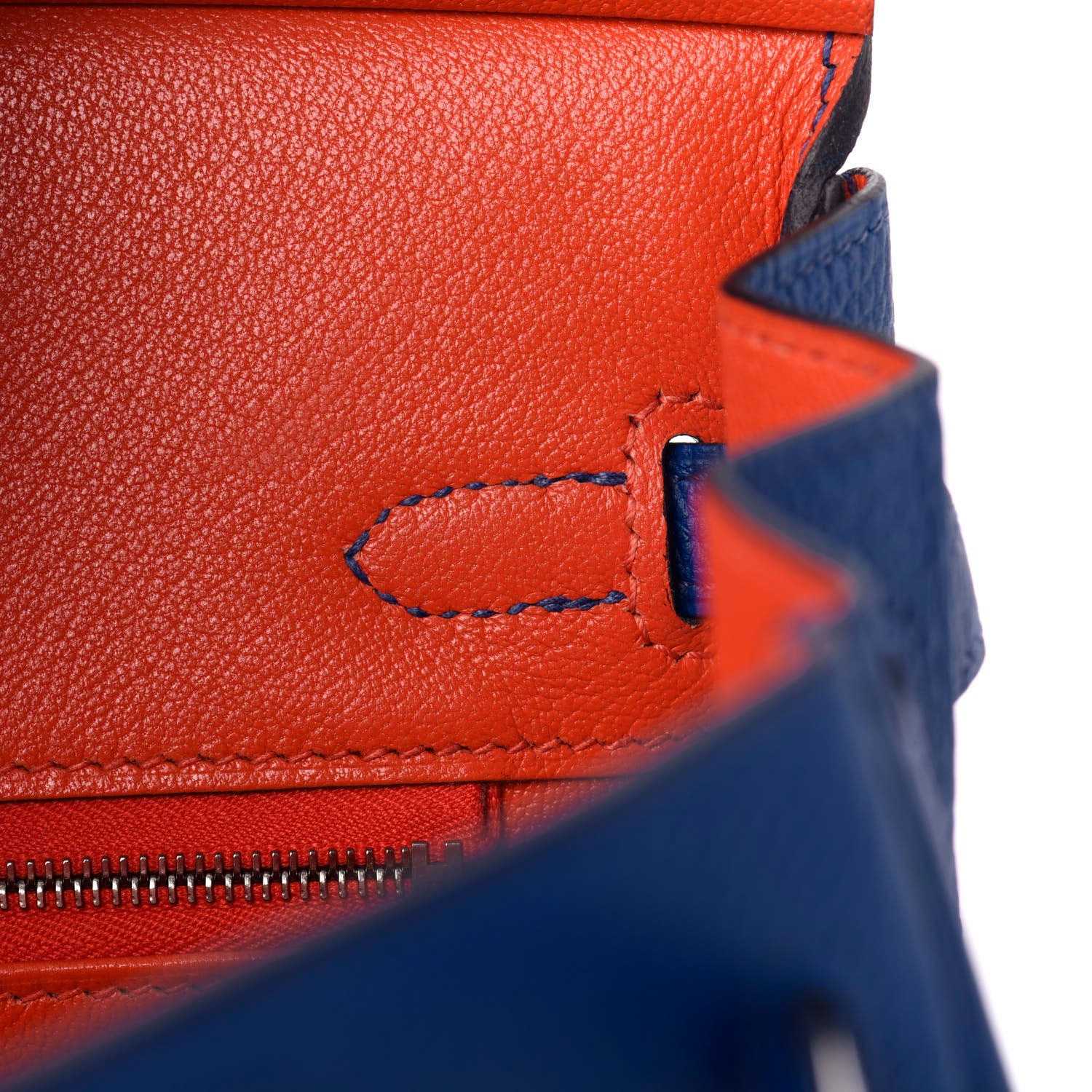 Hermes Togo Verso Birkin 25 Bleu Royal Capucine 22 of 35