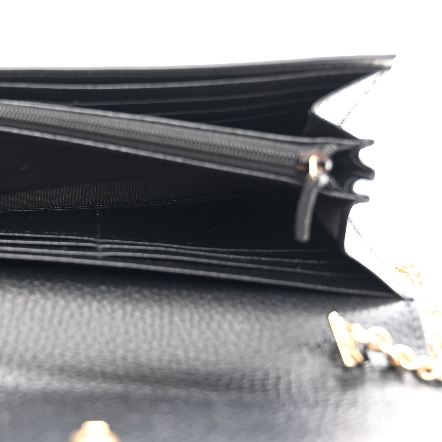 Gucci Dollar Calfskin GG Supreme Monogram Petite GG Marmont Wallet Chain Bag Black Beige Ebony 6 of 11