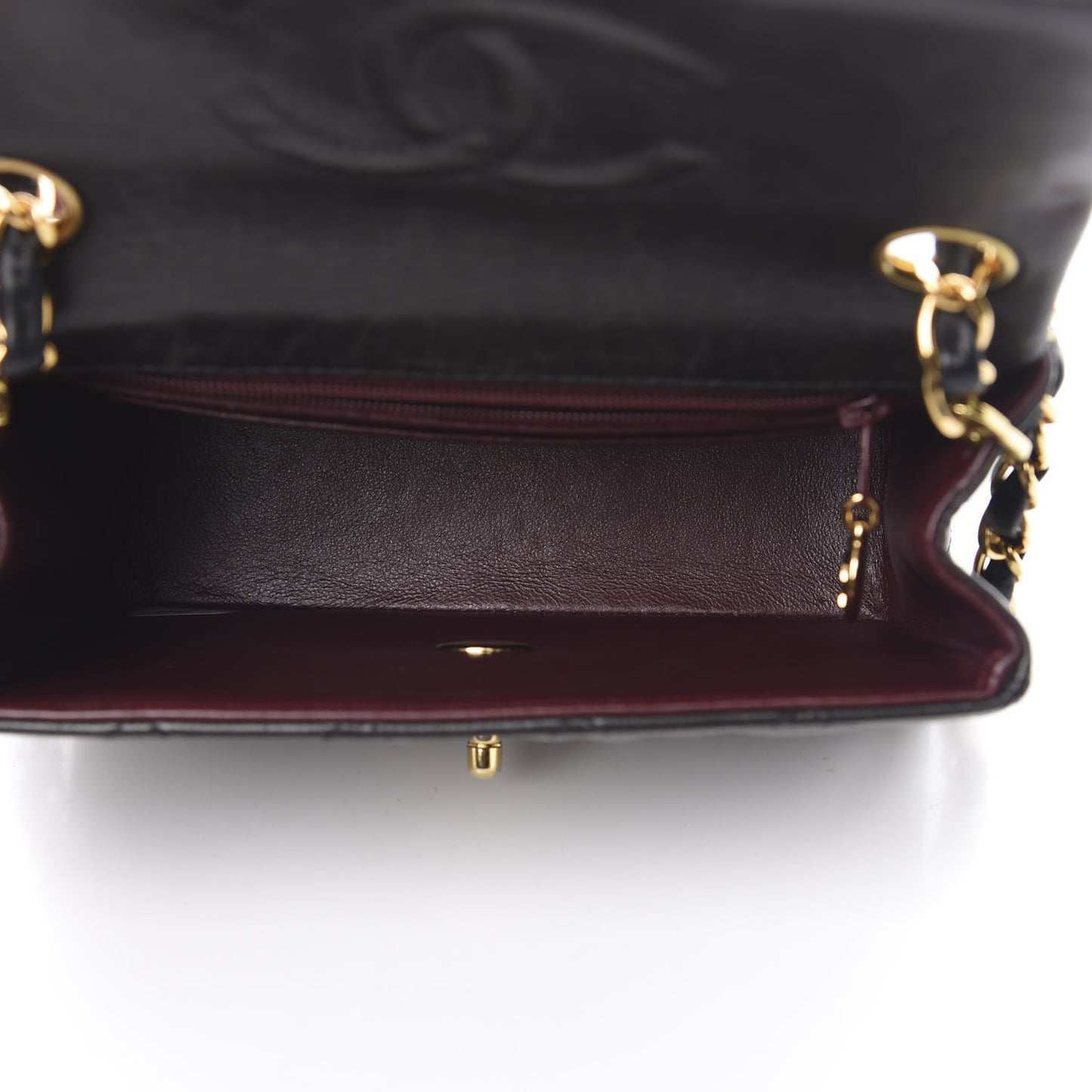 Lambskin Quilted Mini Square Flap Bag Black