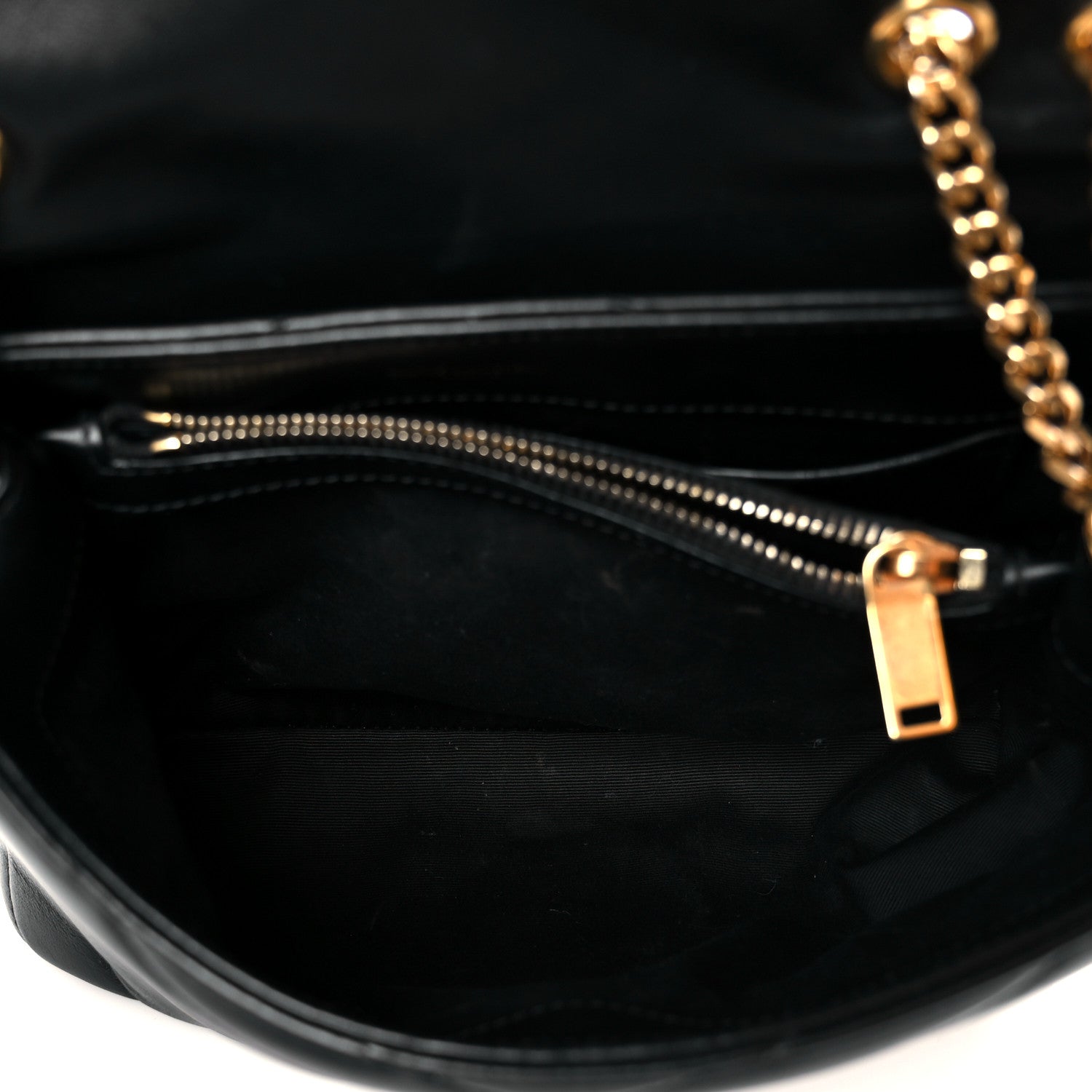 Saint Laurent Calfskin Y Quilted Monogram Small Loulou Chain Satchel Black 5 of 11