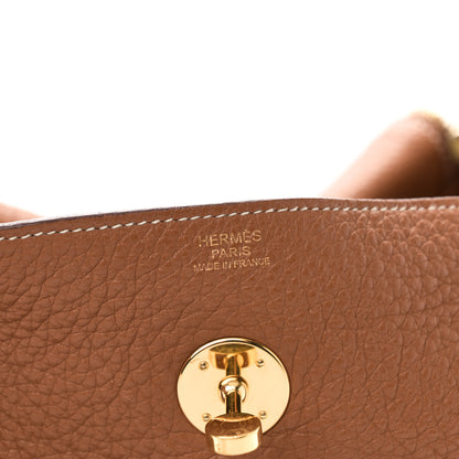 Hermes Taurillon Clemence Lindy 34 Gold 7 of 12