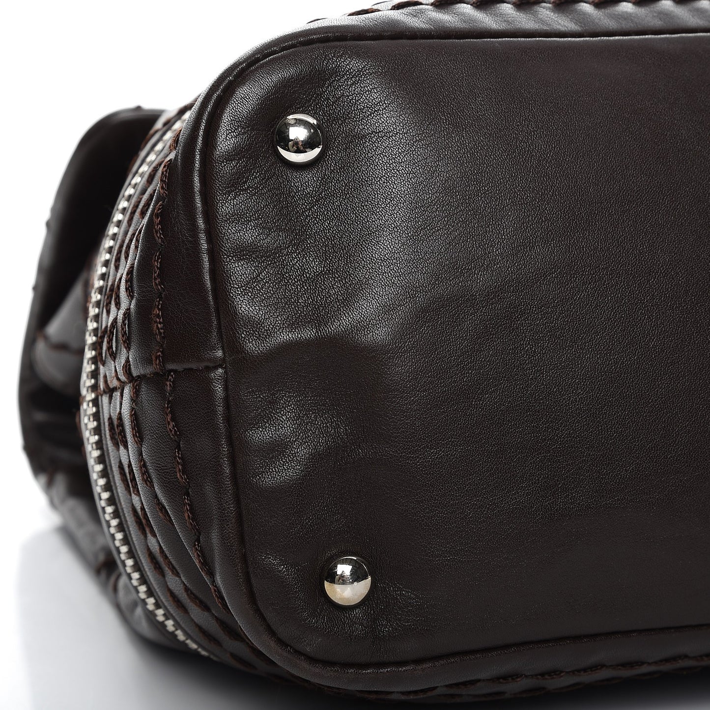 Calfskin Large Expandable Flap Bag Brown