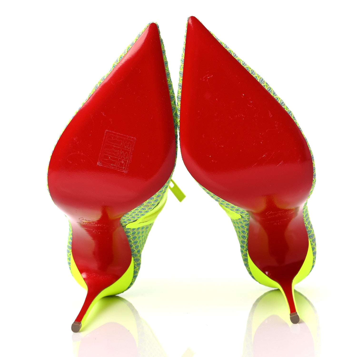 Christian Louboutin Lace Denim Gipsybootie 100 Ankle Boots 40 Jeans Fluo 5 of 6