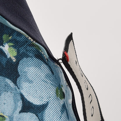 Gucci Silk Twill GG Monogram Bloomy GG Neck Bow Scarf Midnight Blue Sky Blue 4 of 4