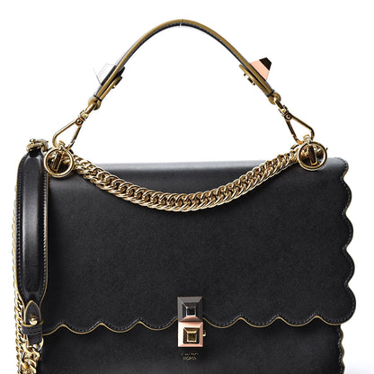 Fendi Vitello Liberty Scalloped Studded Kan I Shoulder Bag Black 7 of 10
