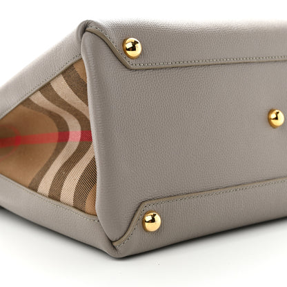 Burberry Derby Calfskin House Check Medium Banner Tote Taupe Brown 9 of 10