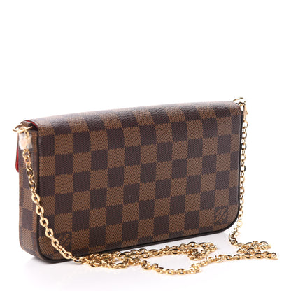 Louis Vuitton Damier Ebene Pochette Felicie Chain Wallet 3 of 9