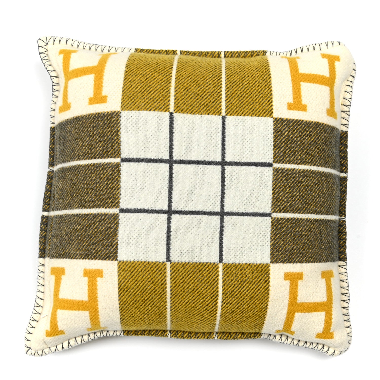 Hermes Wool Cashmere Avalon III Pillow PM Gris Soleil 2 of 3