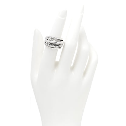 David Yurman Sterling Silver 15mm Narrow Crossover Cable Ring 51 5.75 2 of 4
