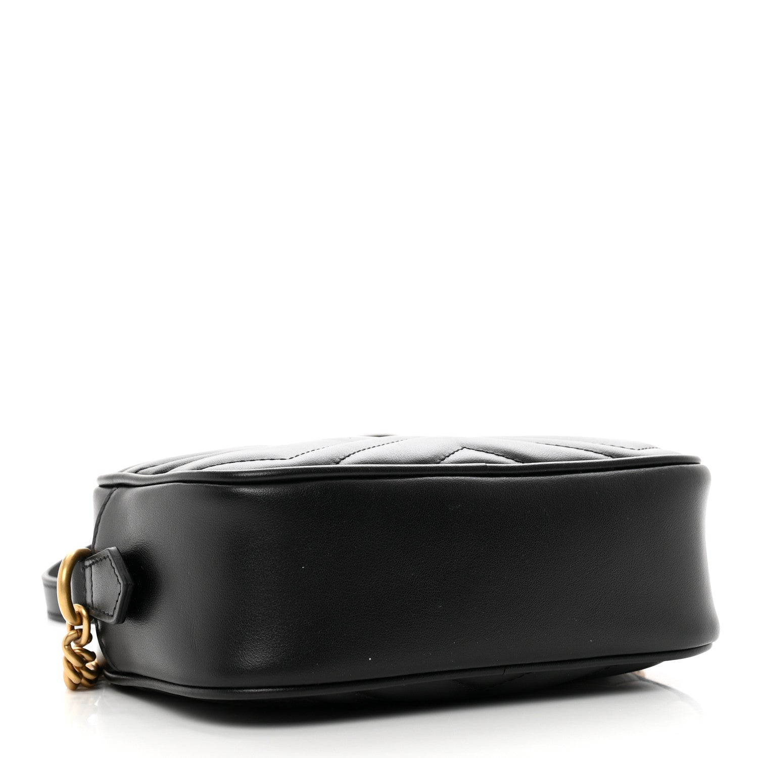 Gucci Calfskin Matelasse Mini GG Marmont Chain Shoulder Bag Black 4 of 8