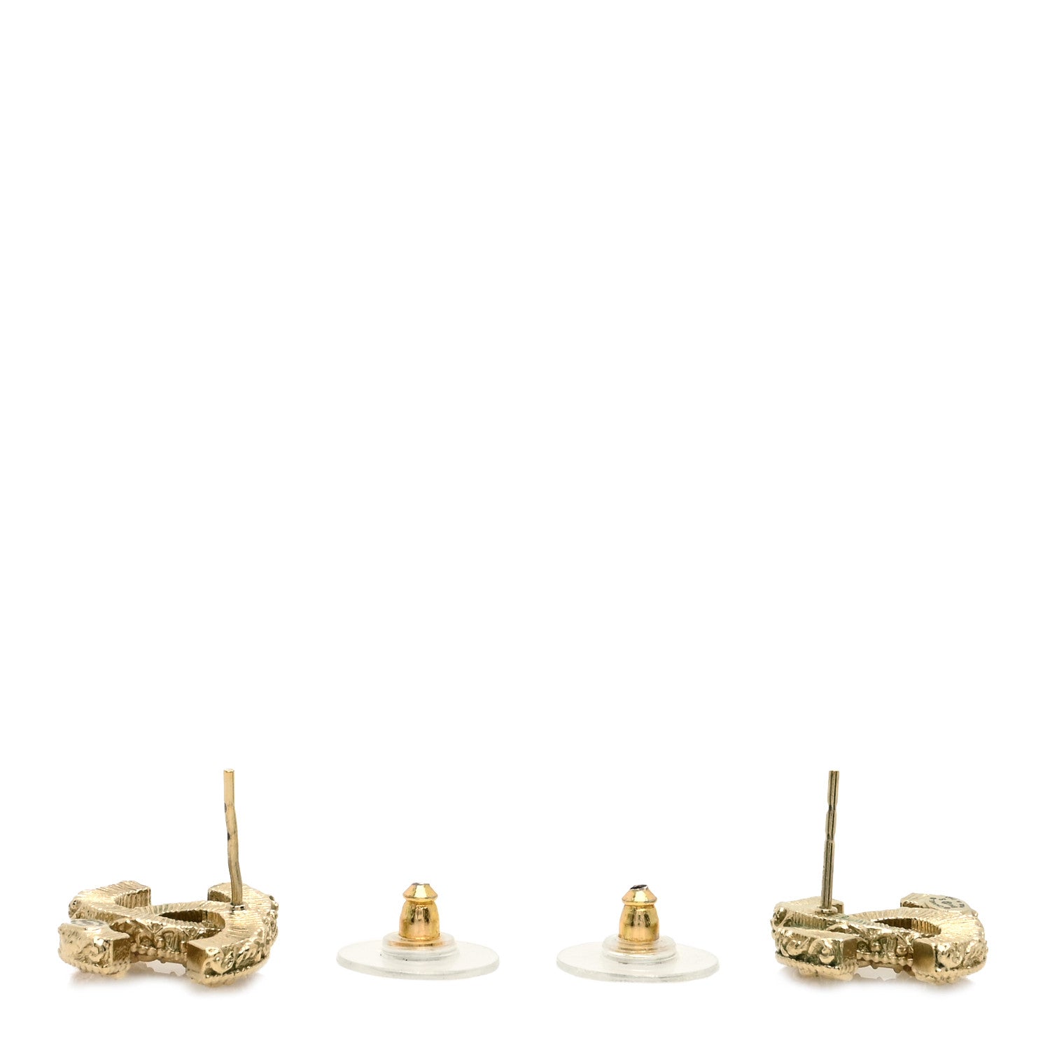 Chanel Enamel CC Baroque Earrings Light Pink Gold 2 of 3