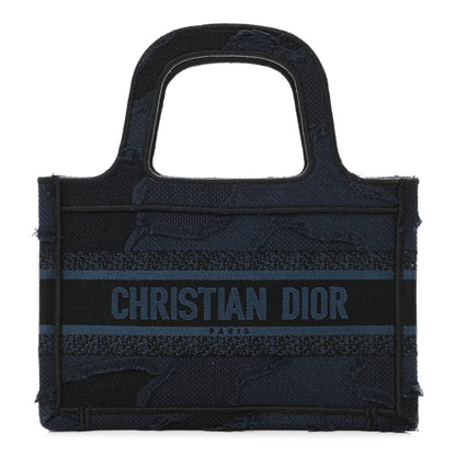 Christian Dior Canvas Embroidered Camouflage Mini Book Tote Blue 1 of 11