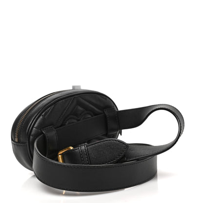 Gucci Calfskin Matelasse GG Marmont Belt Bag 85 34 Black 5 of 17