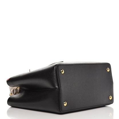 Fendi Vitello Elite Monster Petite 2Jours Tote Multicolor Black Grigio Polvere Multicolor 4 of 8