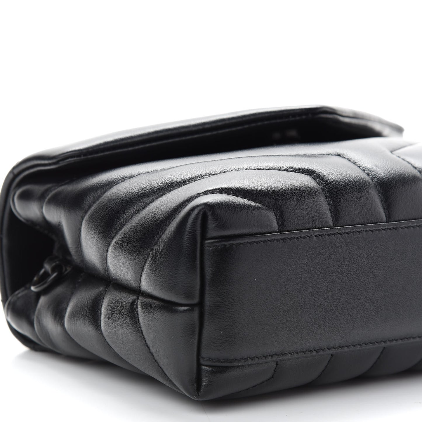 Calfskin Y Quilted Monogram Toy Loulou Crossbody Bag Black