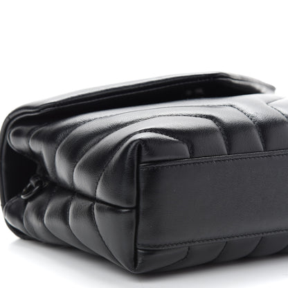 Saint Laurent Calfskin Y Quilted Monogram Toy Loulou Crossbody Bag Black 8 of 9