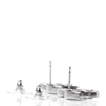 Chanel Crystal CC Earrings Silver 3 of 4