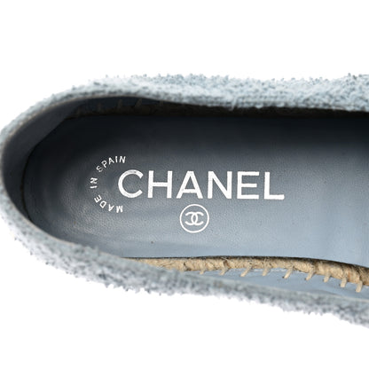 Chanel Fabric Grosgrain CC Espadrille 37 Blue Light Gray Black 7 of 14