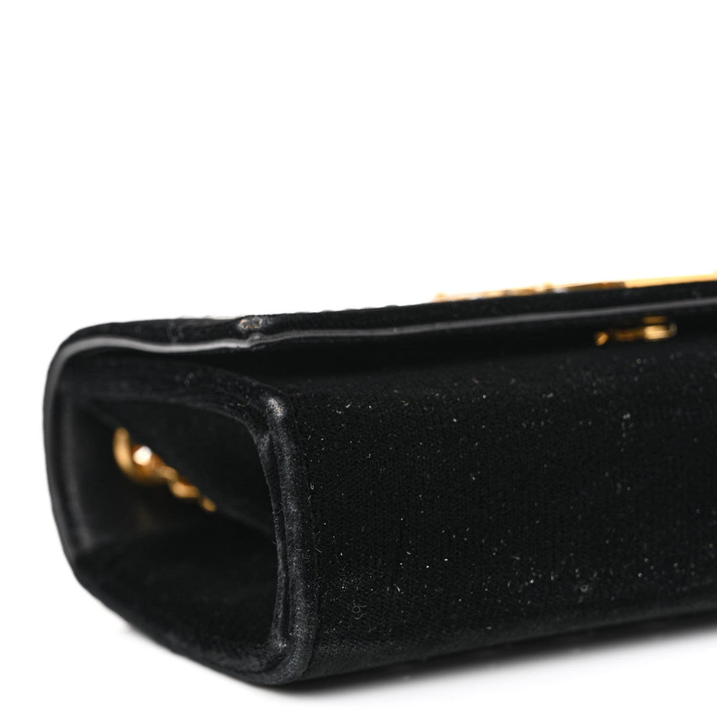 Velvet Crystal Studded Monogram Small Kate Satchel Black