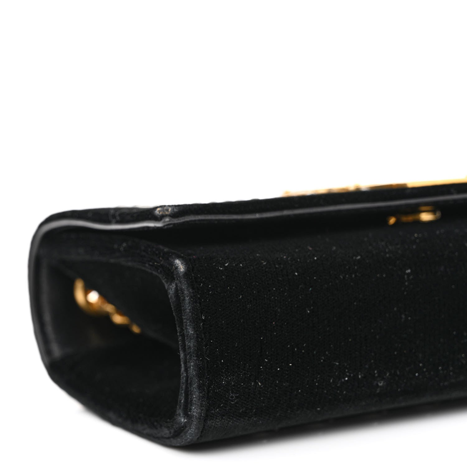 Saint Laurent Velvet Crystal Studded Monogram Small Kate Satchel Black 9 of 10