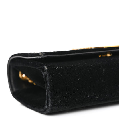 Saint Laurent Velvet Crystal Studded Monogram Small Kate Satchel Black 9 of 10
