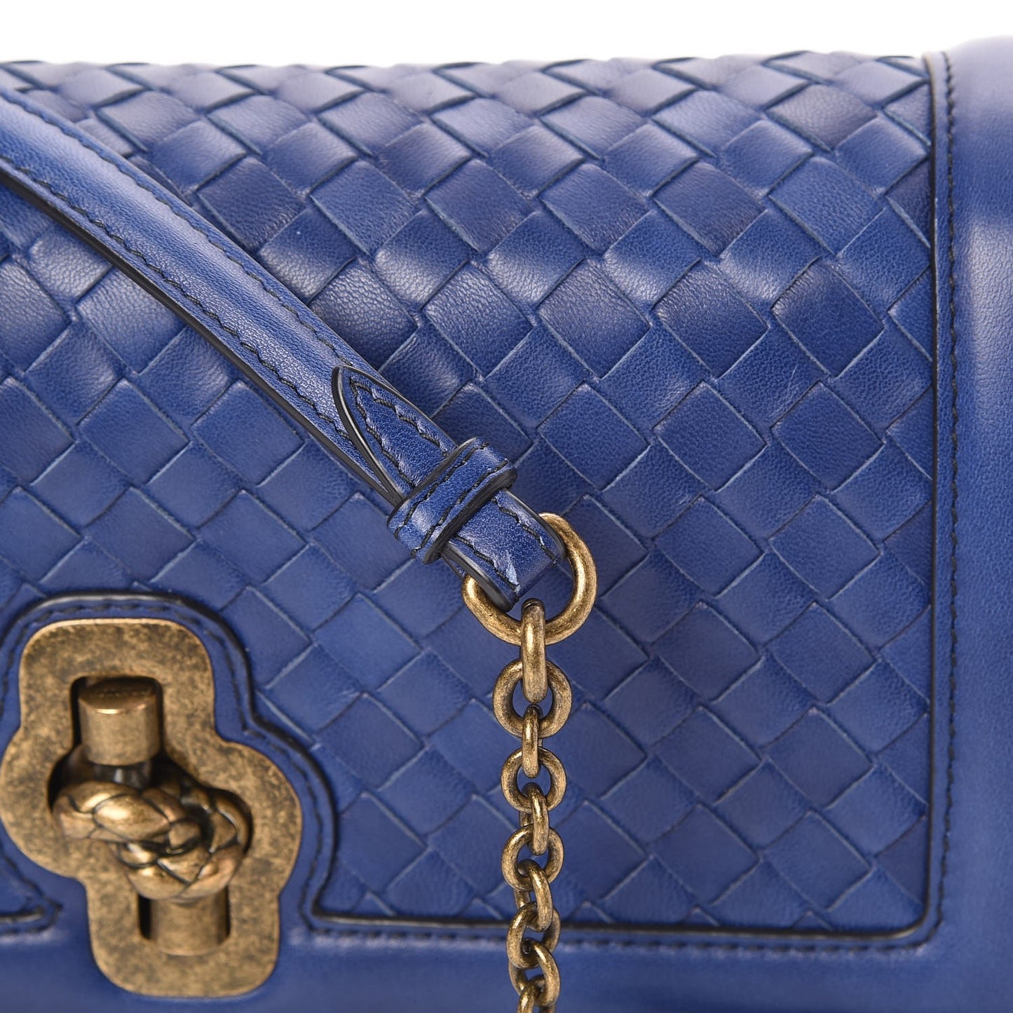 Nappa Intrecciato Olimpia Knot Clutch Atlantic