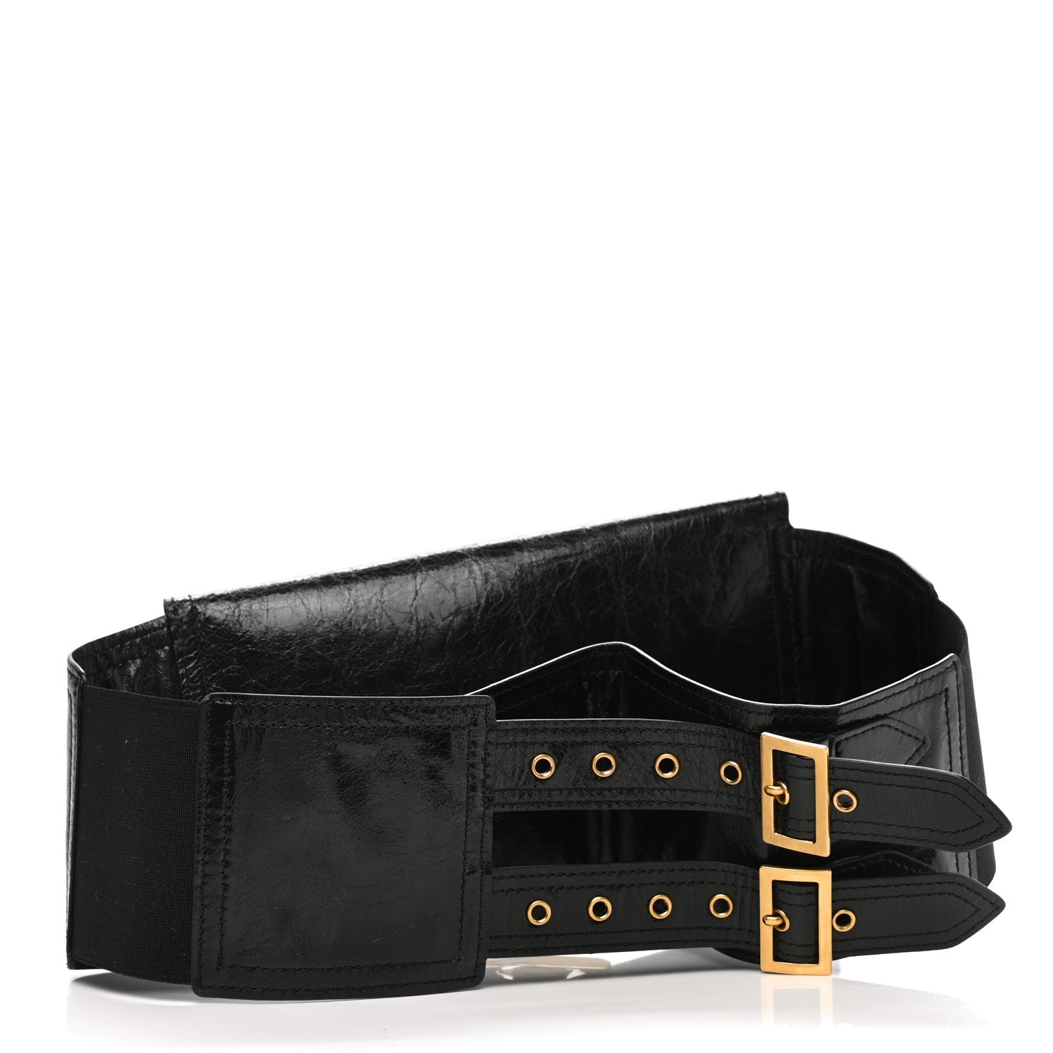 Christian Dior Crinkled Lambskin 135mm Saddle Belt Black 3 of 9