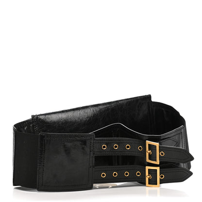 Christian Dior Crinkled Lambskin 135mm Saddle Belt Black 3 of 9