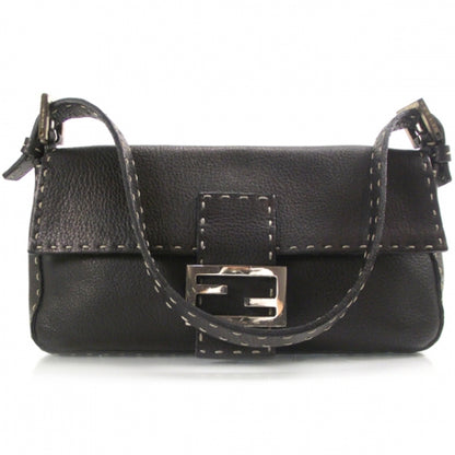 Fendi Calfskin Romano Selleria Baguette Black 1 of 10