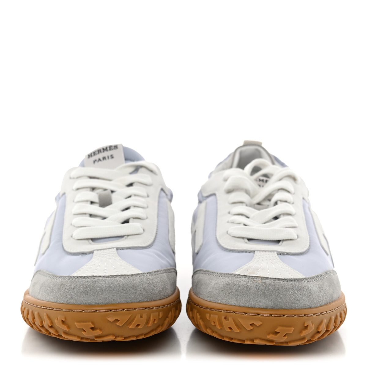 Hermes Suede Goatskin Jet Sneakers 39 Gris Arctique Blanc 3 of 8