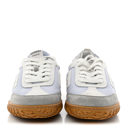 Hermes Suede Goatskin Jet Sneakers 39 Gris Arctique Blanc 3 of 8
