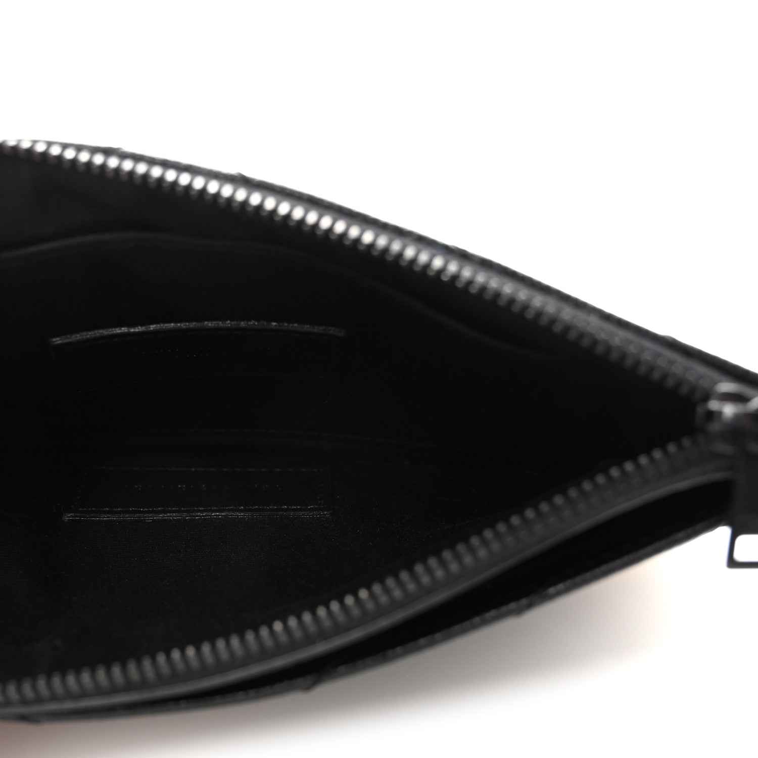 Saint Laurent Grain De Poudre Chevron Monogram Monochrome Bill Pouch Black 5 of 6