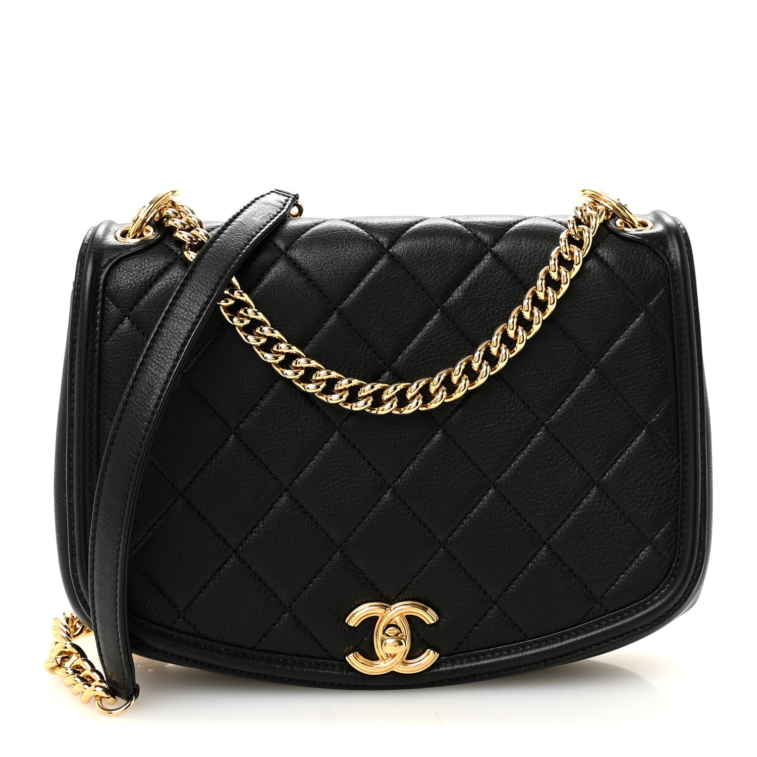 Chanel Calfskin Quilted Small Underline Flap Black 1 of 11