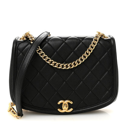 Chanel Calfskin Quilted Small Underline Flap Black 1 of 11