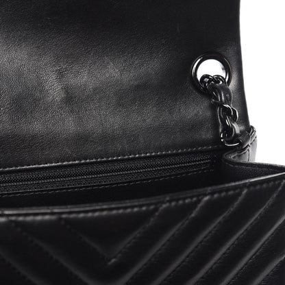 Chanel Lambskin Chevron Quilted Mini Square Flap So Black 9 of 9