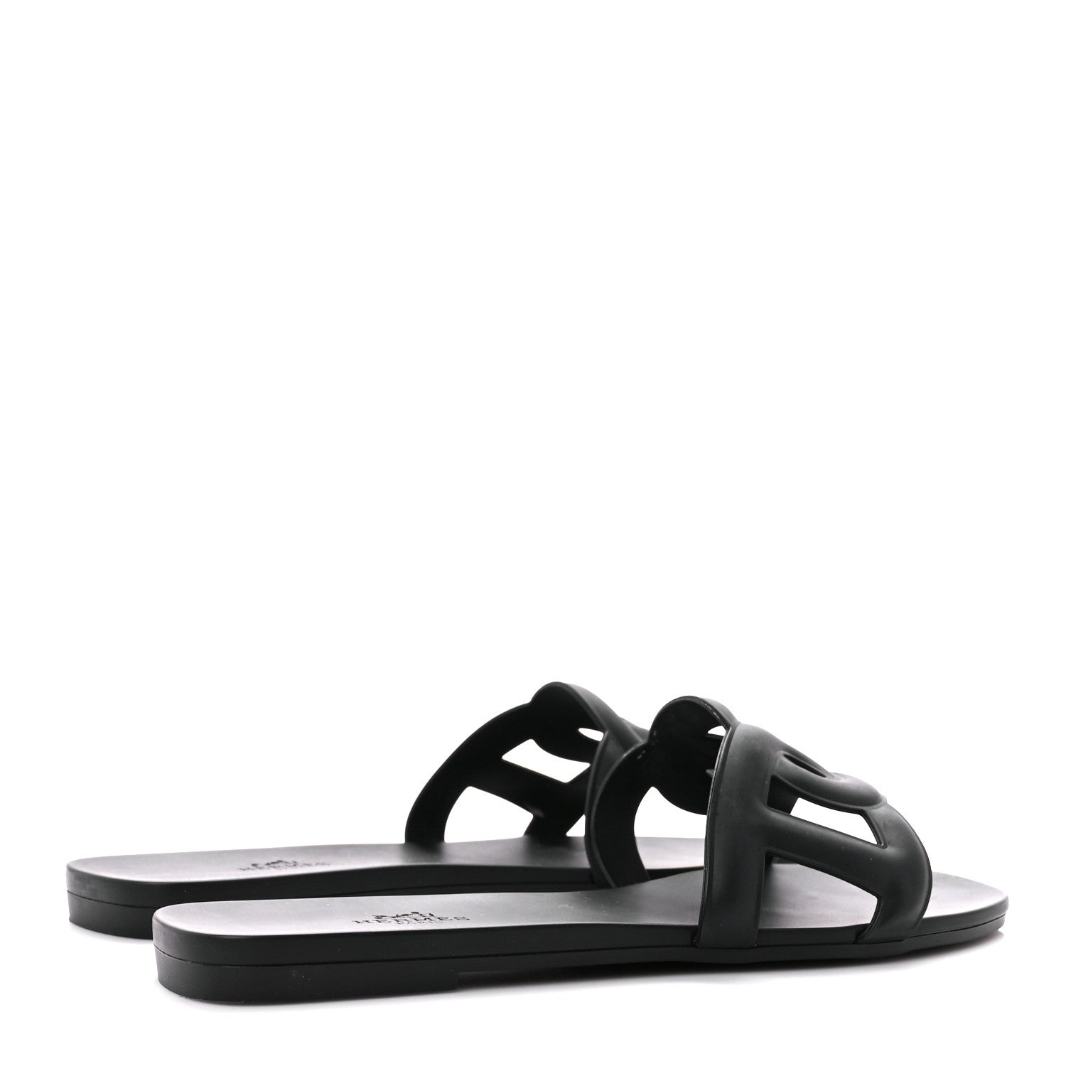 Hermes Rubber Aloha Sandals 39 Black 4 of 10
