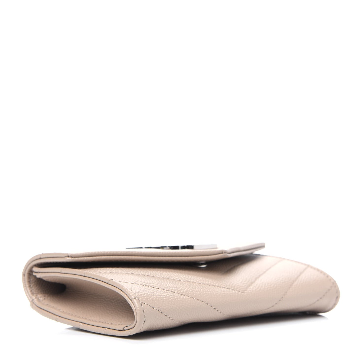 Grain De Poudre Matelasse Chevron Small Monogram Envelope Wallet Nude Powder