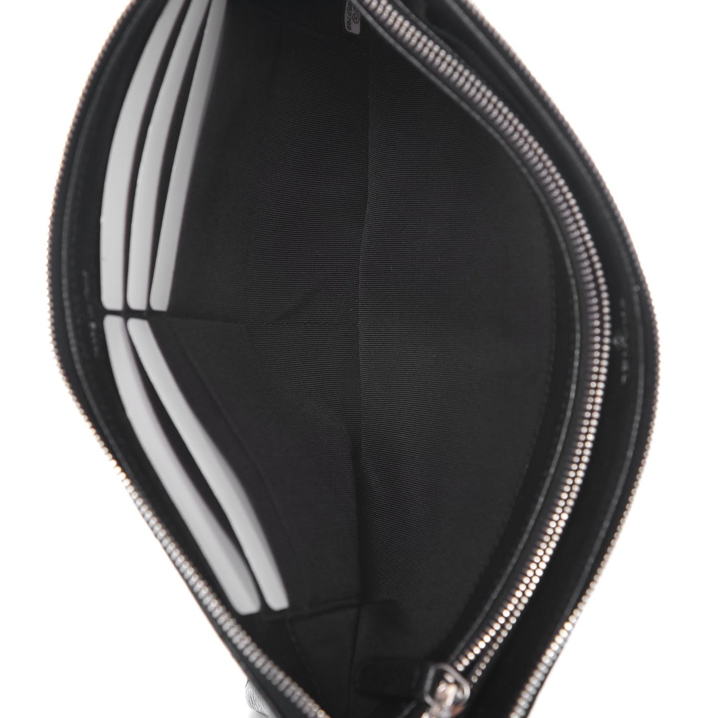 Caviar Quilted Large Zipped Clutch Black
