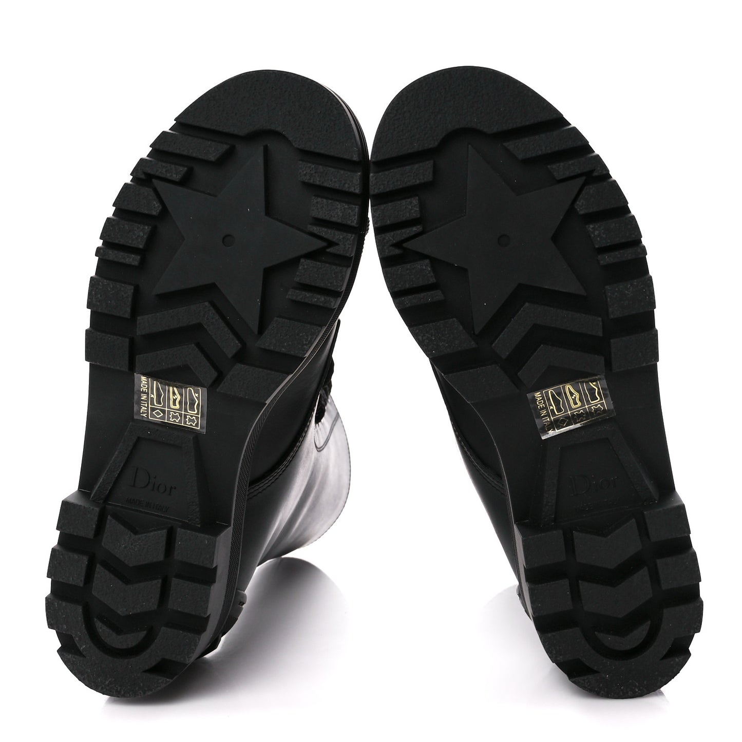 Calfskin Rubber Dioriron Boots 36 Black
