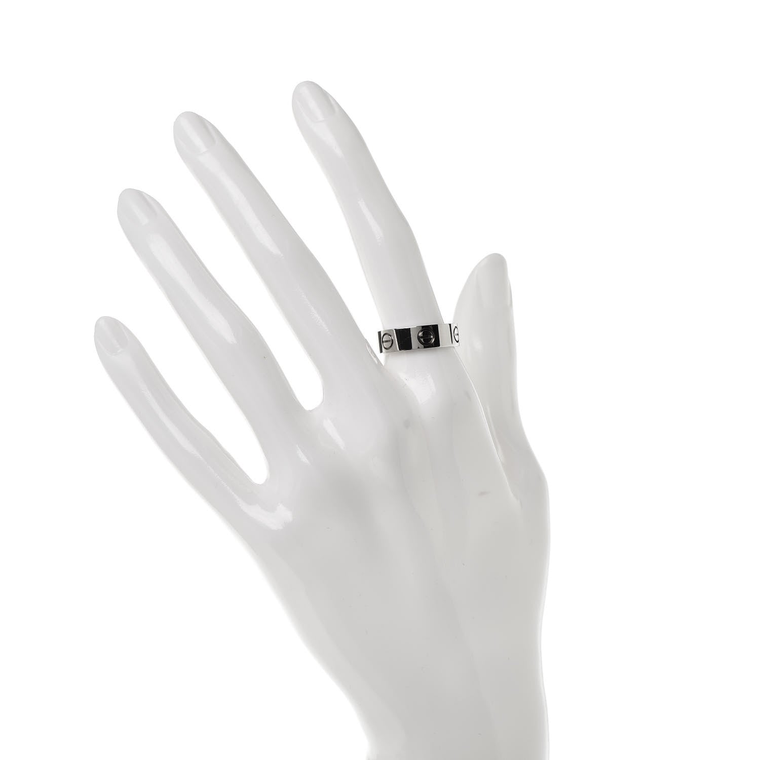 Cartier 18K White Gold 5.5mm LOVE Ring 53 6.5 2 of 4