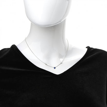 Tiffany Platinum Diamond Blue Sapphire Color by the Yard Necklace 2 of 5